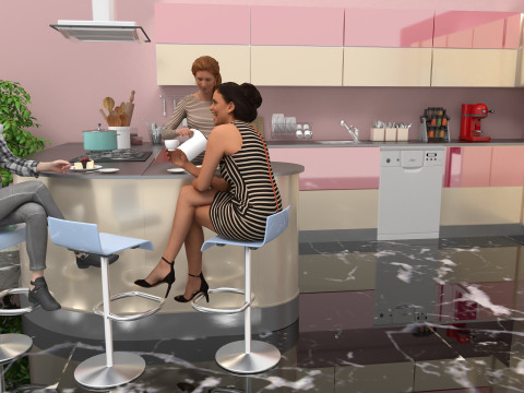 American Kitchen 2 - 4K Model 3D