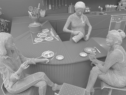 American Kitchen 2 - 4K 3D Model