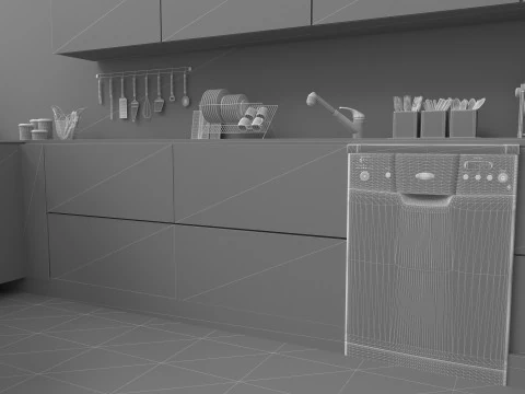 American Kitchen 2 - 4K 3D Model