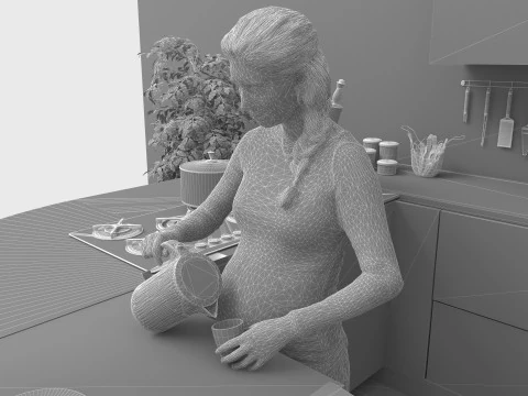 American Kitchen 2 - 4K 3D Model