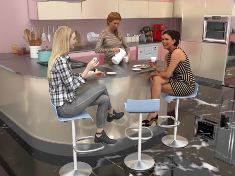 American Kitchen 2 - 4K Model 3D