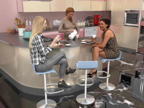 American Kitchen 2 - 4K 3D Model