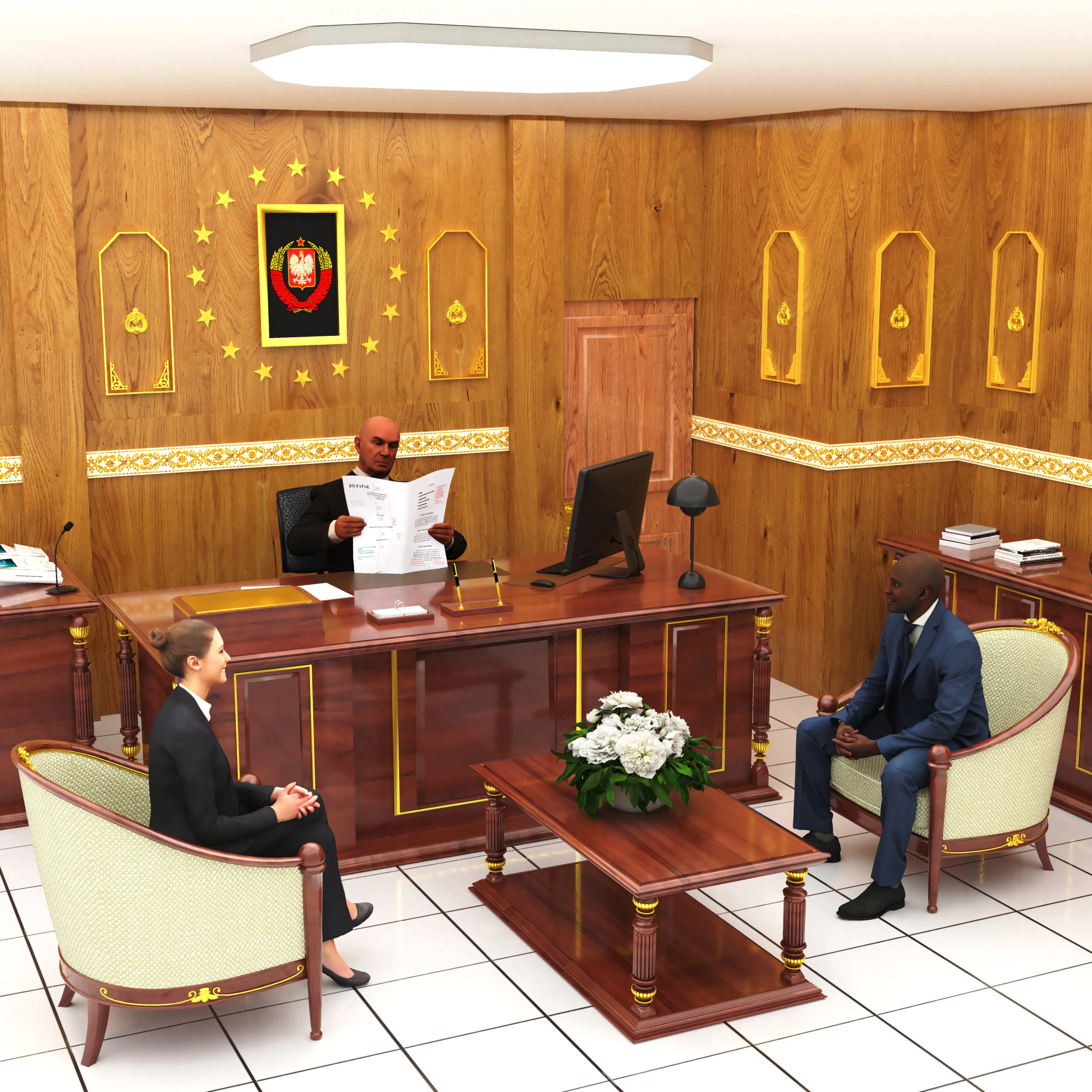 President Office 3D Model .c4d .max .obj .3ds .fbx .stl .blend