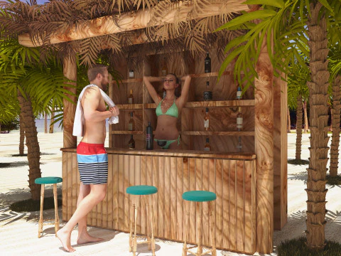 Strandbar 2 - 4K 3D Modell