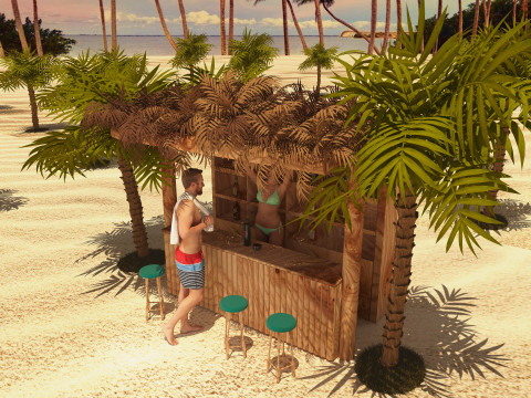 Beach Bar 2 - 4K Modèle 3D