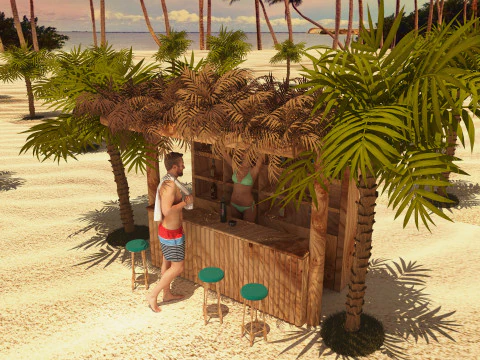 Beach Bar 2 3D Model