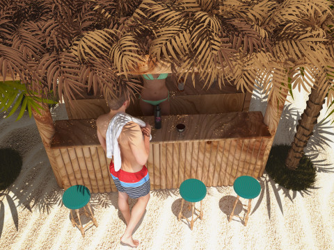 Beach Bar 2 - 4K Modèle 3D
