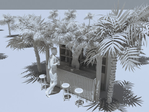 Beach Bar 2 - 4K Modèle 3D