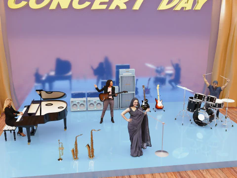 Journ&eacute;e de concert 4K Modèle 3D