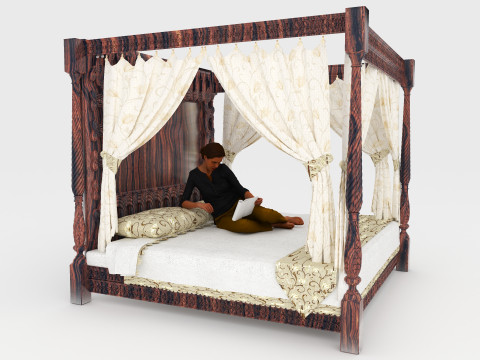 Canopy Bed 4K 3D Model