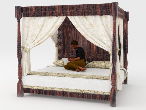 Canopy Bed 4K 3D Model