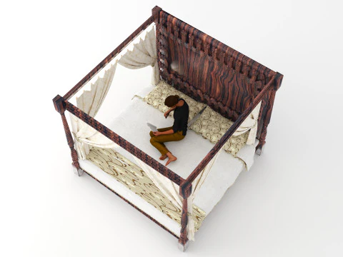 Canopy Bed 4K 3D Model