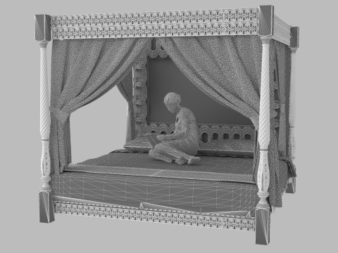 Canopy Bed 4K 3D Model