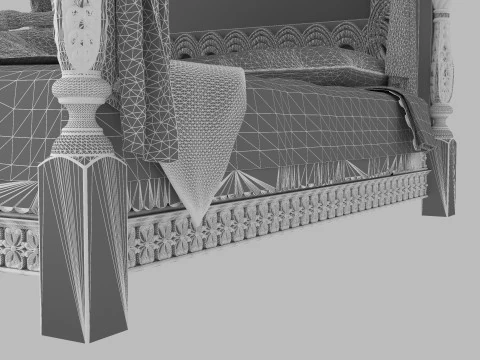 Canopy Bed 4K 3D Model
