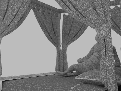Canopy Bed 4K 3D Model