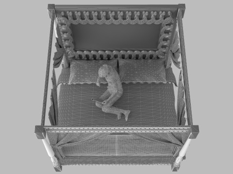 Canopy Bed 4K 3D Model
