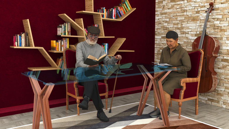 Library Room 4K Modèle 3D .c4d .max .obj .3ds .fbx .stl .blend
