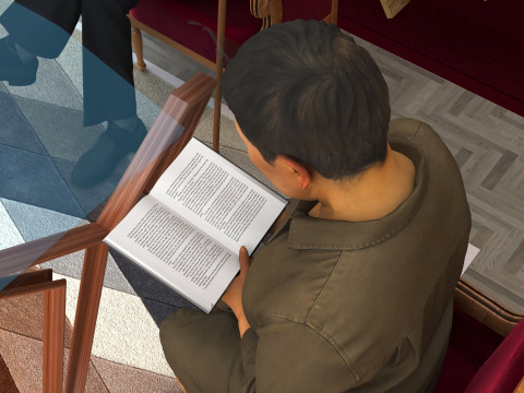 Library Room 4K Modèle 3D