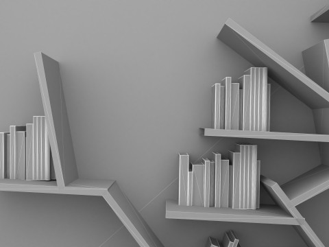 Library Room 4K Modèle 3D