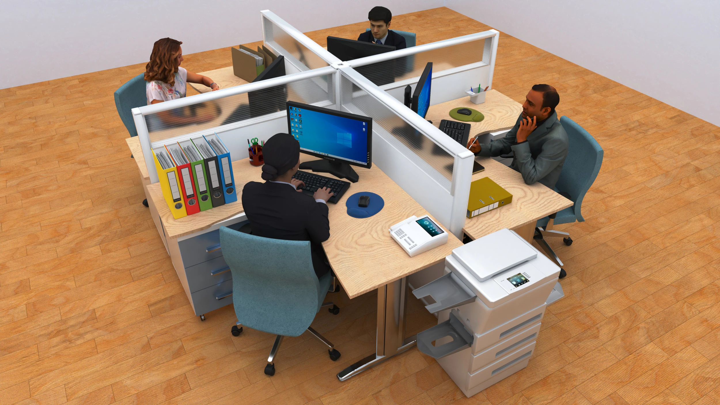Office 4K 3D Model .c4d .max .obj .3ds .fbx .stl .blend
