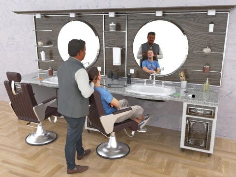 Coiffeur 4K 3D Model