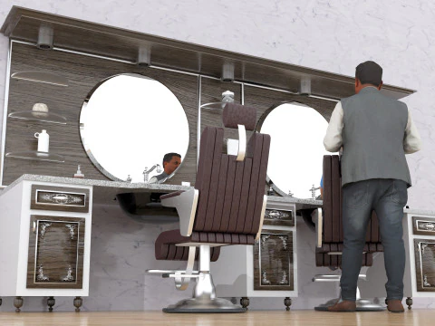 미용사 4K 3D 모델