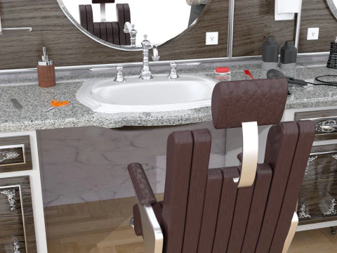 미용사 4K 3D 모델