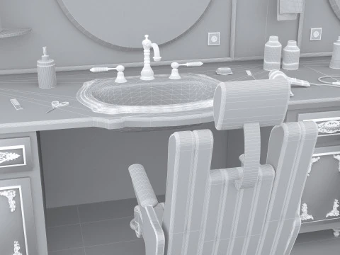 미용사 4K 3D 모델