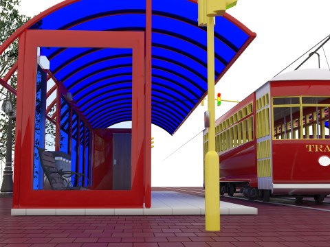 Nostaljic Tram 4K 3D Model