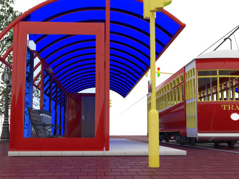 Nostaljic Tram 4K 3D Model