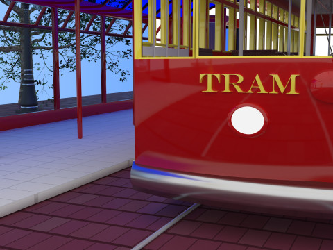 Nostaljic Tram 4K 3D Model