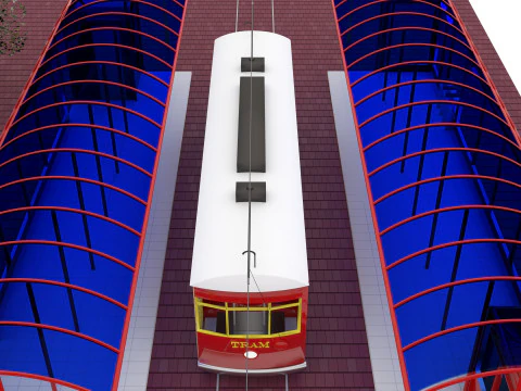 Nostaljic Tram 4K 3D Model