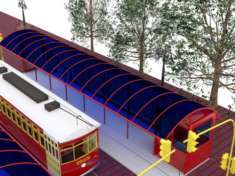 Nostaljic Tram 4K 3D Model