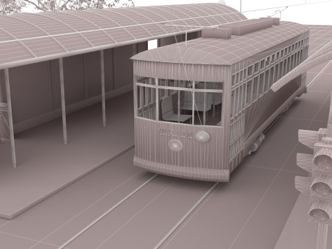 Nostaljic Tram 4K 3D Model
