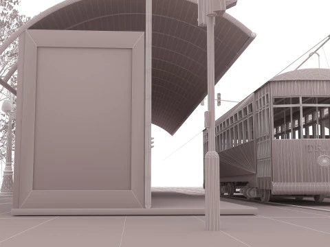 Nostaljic Tram 4K 3D Model