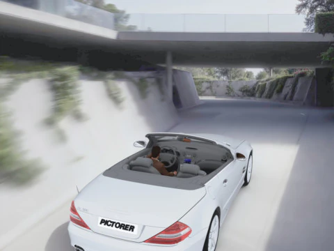 Mercedes-Benz with Driver 3D Model