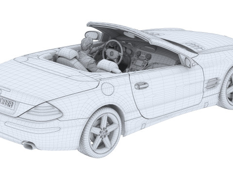 Mercedes-Benz with Driver 4K 3D Model