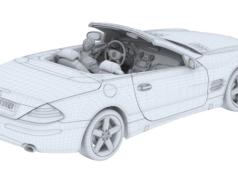 Mercedes-Benz with Driver 3D Model