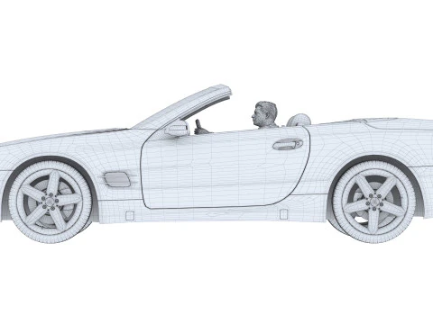 Mercedes-Benz with Driver 3D Model