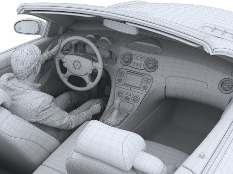 Mercedes-Benz with Driver 4K 3D Model