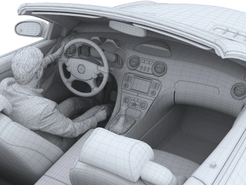 Mercedes-Benz with Driver 3D Model