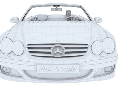 Mercedes-Benz with Driver 3D Model