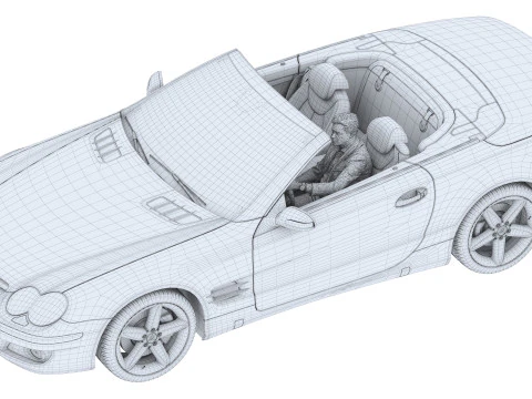 Mercedes-Benz with Driver 3D Model