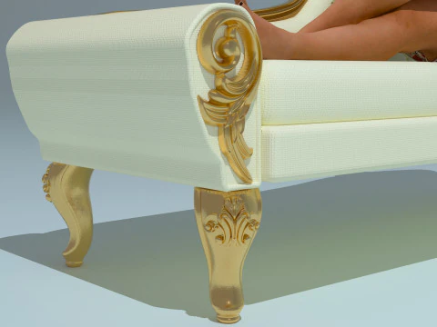 Evelyn on the Divan 3D Model