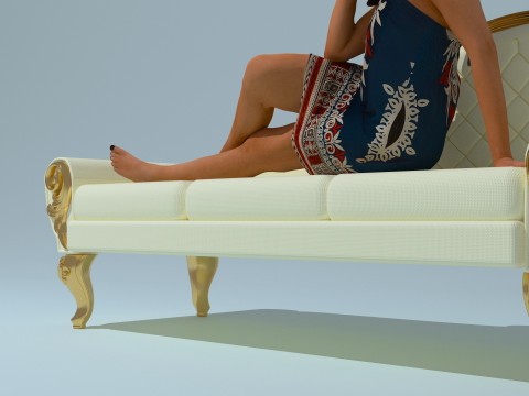 Evelyn on the Divan 4K Model 3D