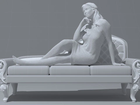 Evelyn on the Divan 3D Model