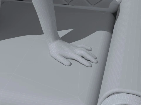 Evelyn on the Divan 3D Model