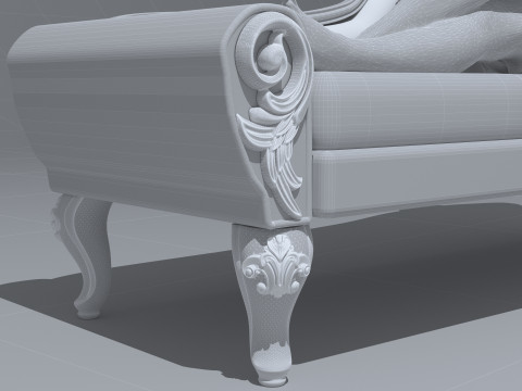 Evelyn on the Divan 4K Model 3D