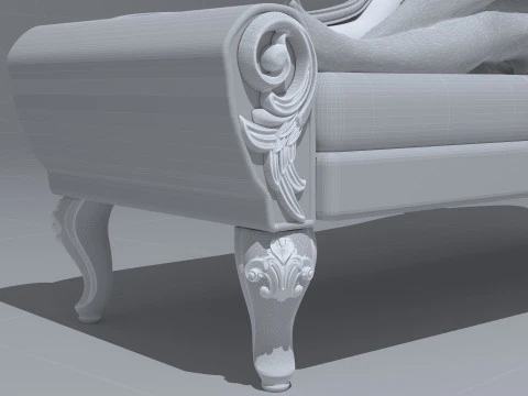 Evelyn on the Divan 3D Model