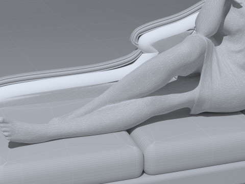 Evelyn on the Divan 4K Model 3D
